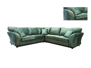 Marble Murfi Arm Bump 5 Seater Corner Studded Sofa