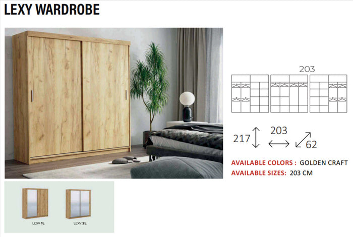 New Elevator Ray Furniture Luxury Lexy sliding mirror Wardrobe