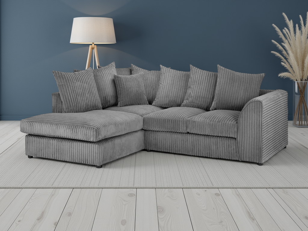 Ray Harley Jumbo Sofa Grey Left Hand Facing Corner