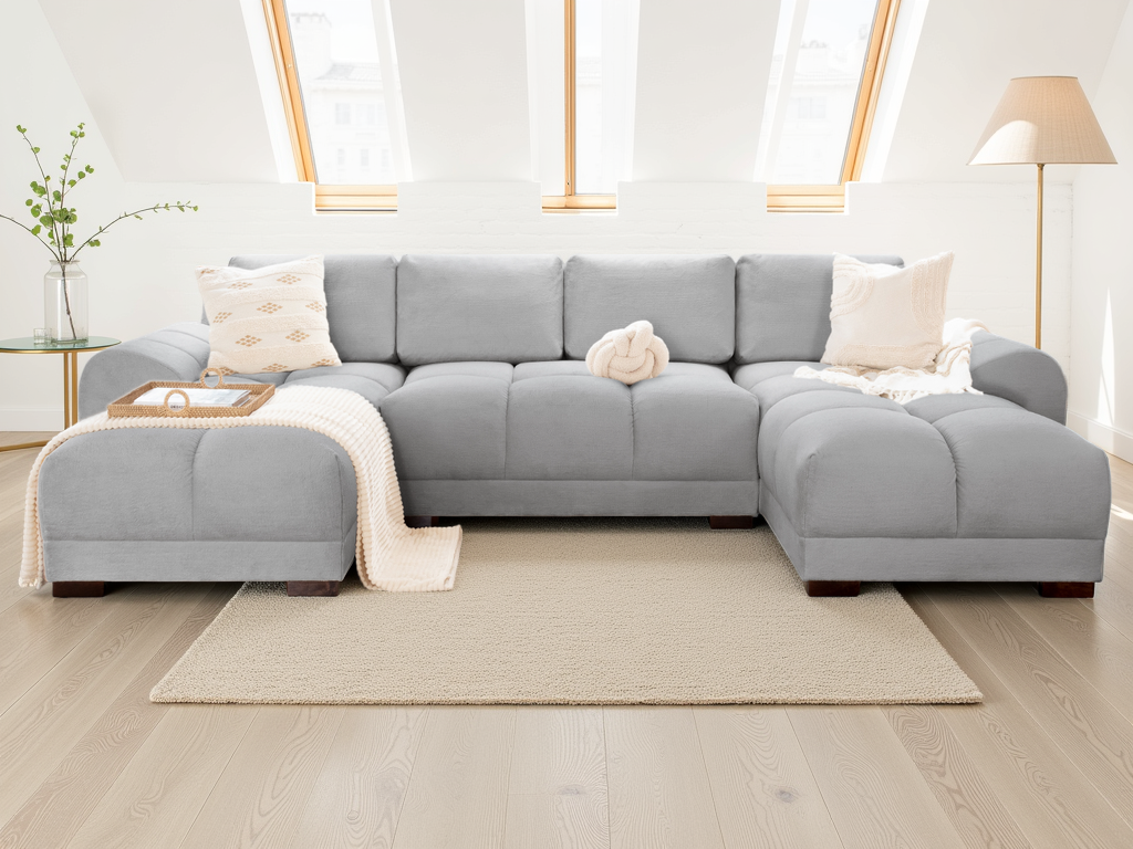Ray Azzuro Sofa Grey U Shape Corner