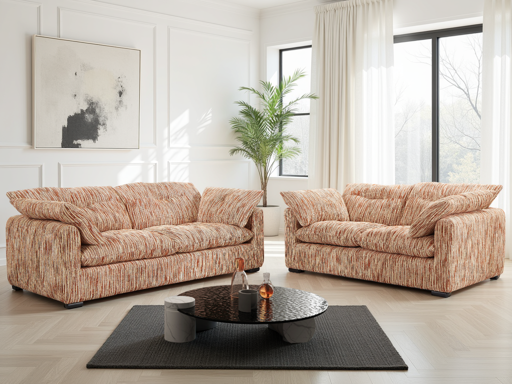 Ray Quetta Sofa Rust/Beige 3+2 Set