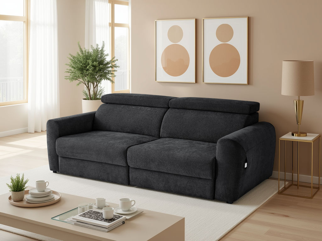 Ray Dakota Electric Sofabed Black 3 Seater
