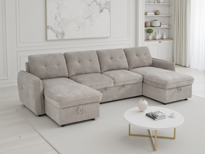 Ray Moscow Sofabed Beige U Shape Corner