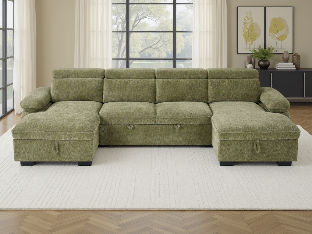 Ray Hudson Sofabed Green U Shape Corner