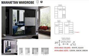 New Elevator Ray Furniture Luxury Manhattan rooms sliding mirror Wardrobe