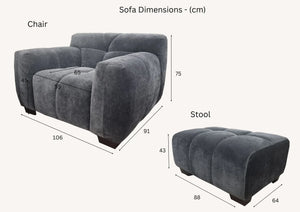 Aluxo Harlem chair Range in Steel Velvet