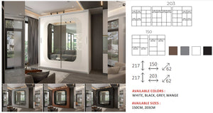 New Elevator Ray Furniture Luxury CHELSEA  sliding mirror  Wardrobe
