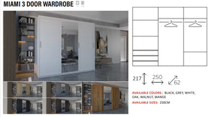 New Elevator Ray Furniture Luxury MIAMI 3Door sliding mirror wardrobe