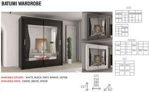 New Elevator Ray Furniture Luxury  BATUMI  rooms sliding mirror Wardrobe