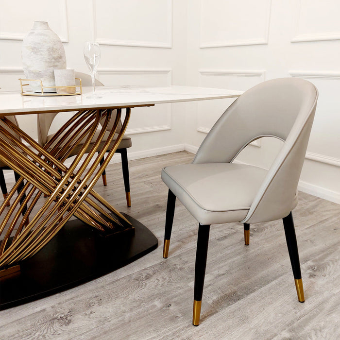 Astra Cream Leather Dining Chairs