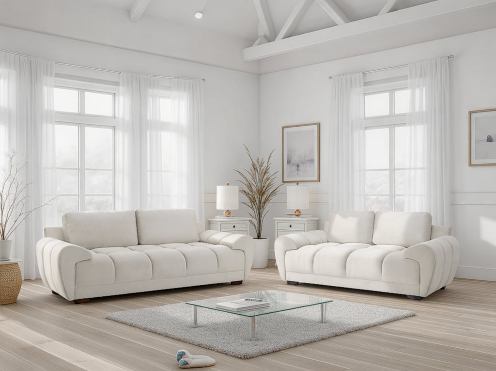 Ray Azzuro Sofa Cream 3+2 Set