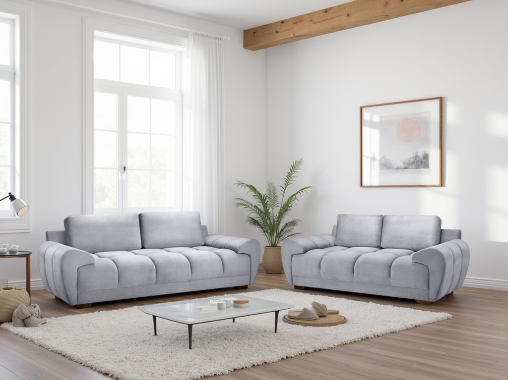 Ray Azzuro Sofa Grey 3+2 Set