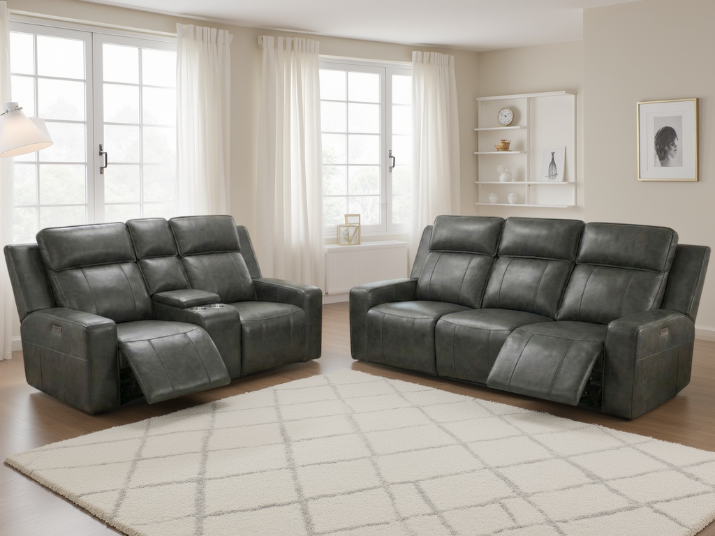 Ray Barcelona Electric Recliner Sofa Grey 3+2 Set