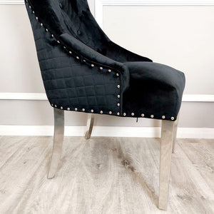 Bentley Chesterfield Quilted Design Velvet Dining Chair