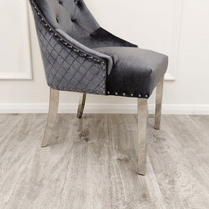 Bentley Chesterfield Quilted Design Velvet Dining Chair