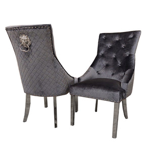 Bentley Chesterfield Quilted Design Velvet Dining Chair