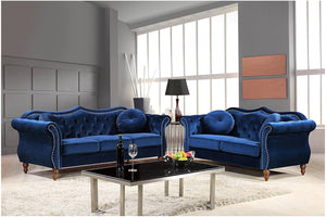 Luxury Living Room Phonix Nail head Chesterfield 3 Seater 2 Seater Sofa Set Button-Tufted Backrest