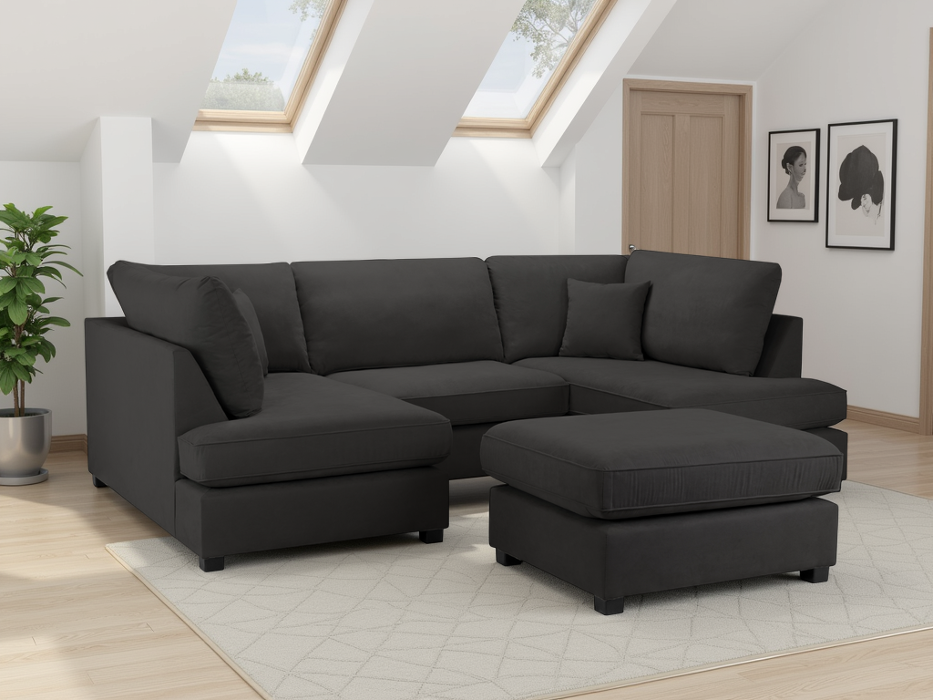 Ray Carnaby Classic Sofa Black U Shape Corner