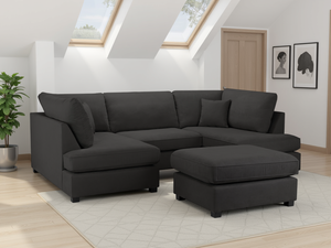 Ray Carnaby Classic Sofa Black U Shape Corner