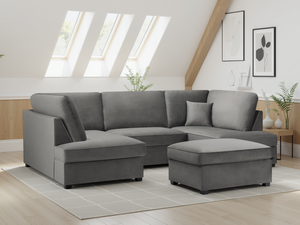 Ray Carnaby Sofa Plush Grey U Shape Corner