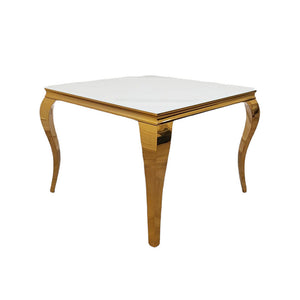 Louis Chrome & Gold Luxury Fancy Marble Dining Table