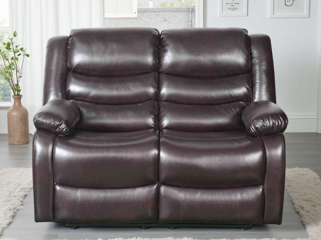 Ray Conrad Manual Recliner Sofa Brown 2 Seater