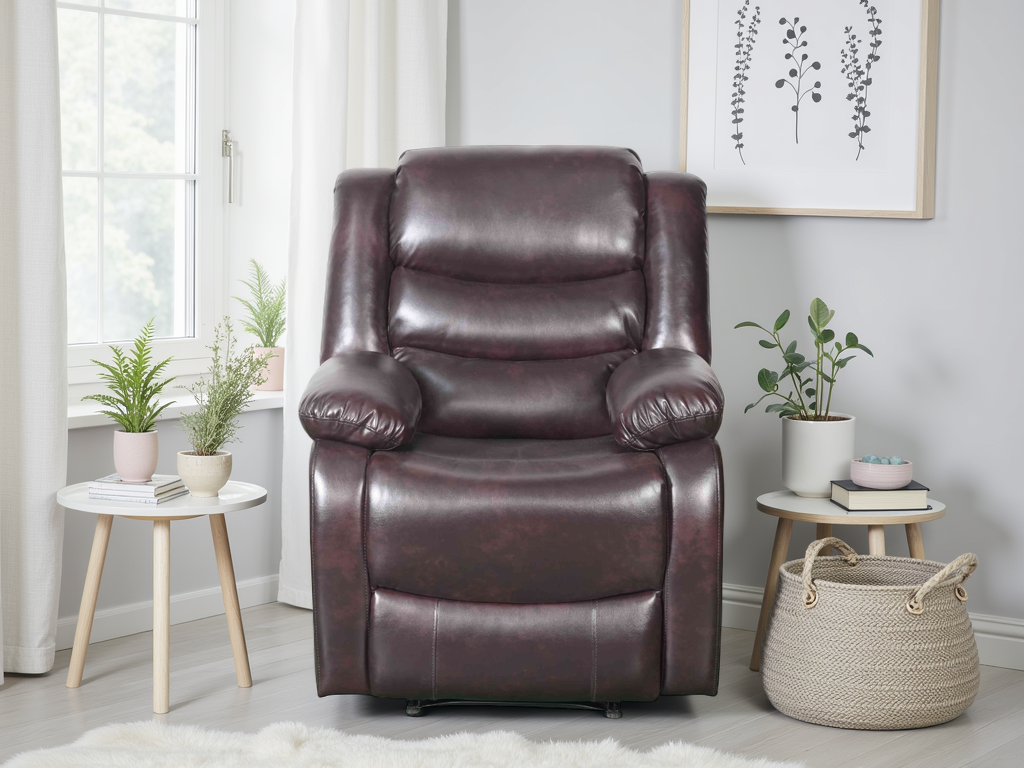 Ray Conrad Manual Recliner Sofa Brown Armchair