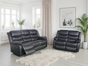 Ray Conrad Manual Recliner Sofa Black 3+2 Set