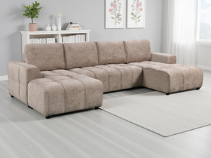 Ray Shanghai Luxury Beige U Shape Corner Sofabed