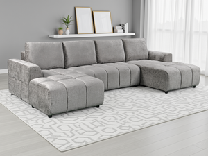 Ray Shanghai Luxury Grey U Shape Corner Sofabed