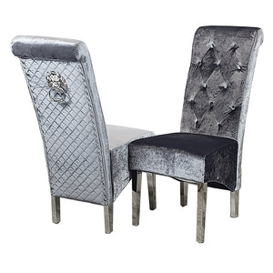 Emma Chesterfield Quilted High Back Design Velvet Dining Chairs