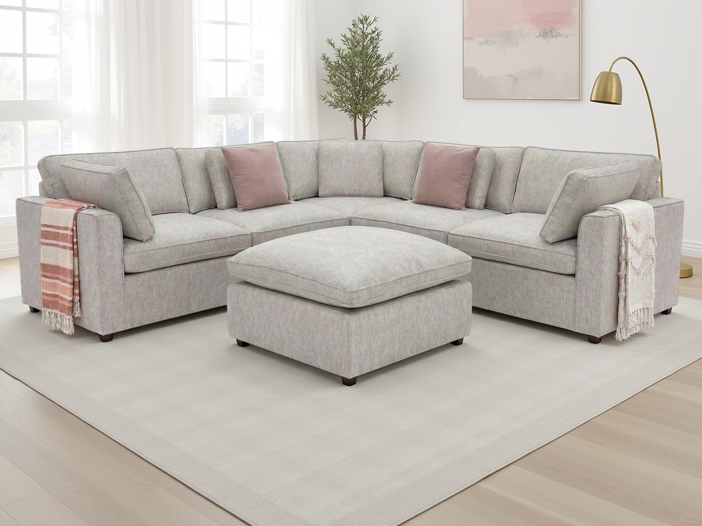 Ray Santorini Sofa Grey Large Corner with Footstool