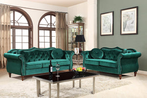 Luxury Living Room Phonix Nail head Chesterfield 3 Seater 2 Seater Sofa Set Button-Tufted Backrest