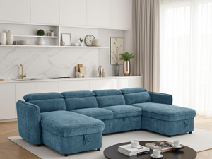 Ray Capri Sofabed Blue U Shape Corner
