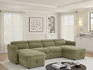 Ray Capri Sofabed Green U Shape Corner