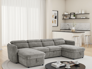 Ray Capri Sofabed Grey U Shape Corner
