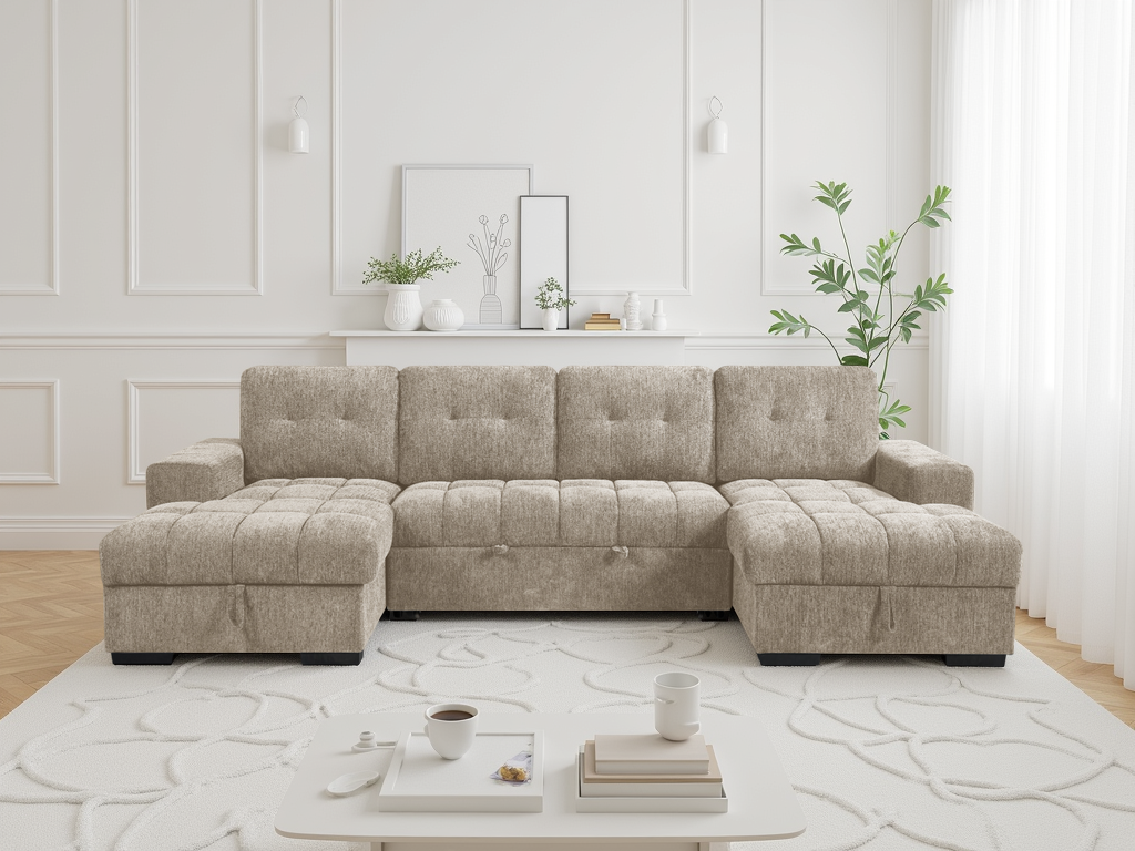 Ray Palermo Sofabed Beige U Shape Corner