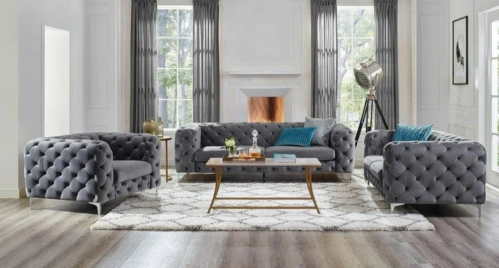 Full Back Spanish Chesterfield Plush Sofa 3 Seater 2 Seater Armchair S Ray Furniture