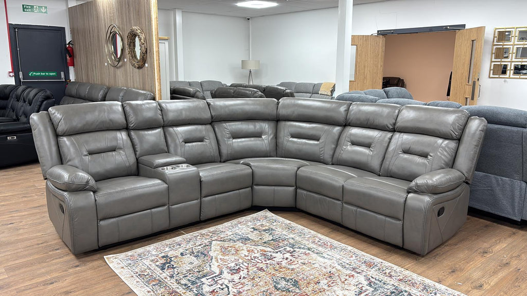 Ray Novie Recliner Sofa Grey Large Corner