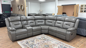 Ray Novie Recliner Sofa Grey Large Corner