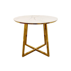 Juno Luxury Fancy Small Marble Golden Dining Table