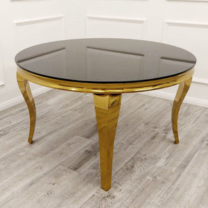 Louis Chrome & Gold Luxury Fancy Marble Dining Table With 4 Bentley Dining Chairs