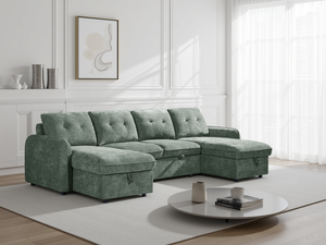 Ray Moscow Sofabed Green U Shape Corner