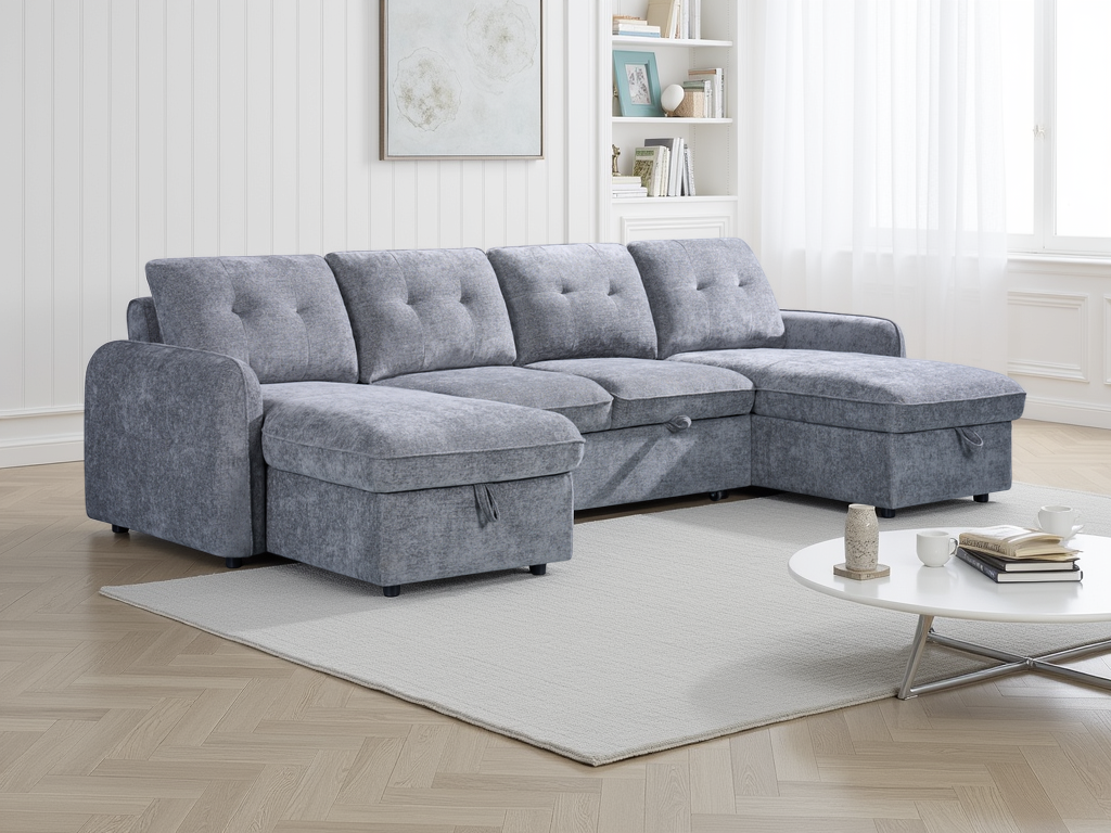 Ray Moscow Sofabed Grey U Shape Corner