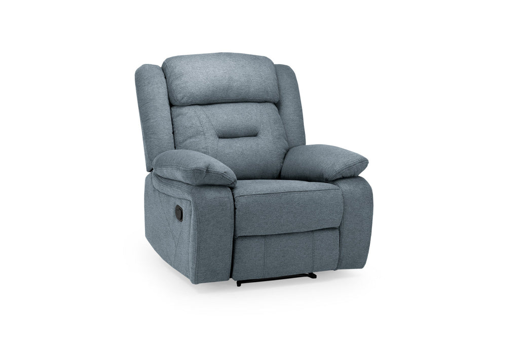 Ray Novie Recliner Sofa Grey Fabric Armchair