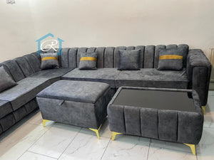 New Penal Lilly Storage Customise Size 290cm x 320cm Corner L-Shape Comfy Sofa