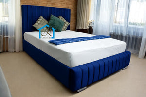 New Padded Panel Bed Frame Plush Velvet  Luxury Beds