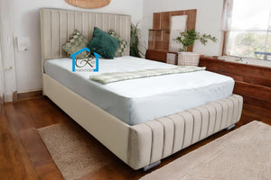 New Padded Panel Bed Frame Plush Velvet  Luxury Beds
