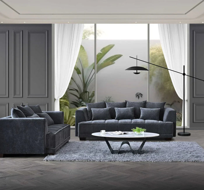 Gramercy 3&2 in Steel Velvet