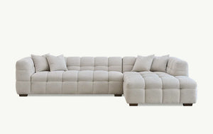 Aluxo Tribeca Right Hand Corner Group in Oatmeal Boucle Fabric